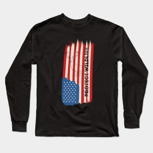 Protect Wildlife USA Flag T-Shirt Long Sleeve T-Shirt